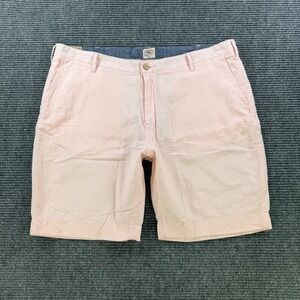 NEW Faherty Brand Light Pink Linen Cotton Blend Shorts Mens 40 9" Inseam